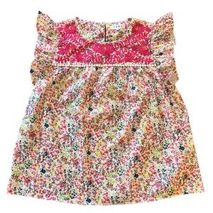 THML Floral Blouse with Pink Embroidery